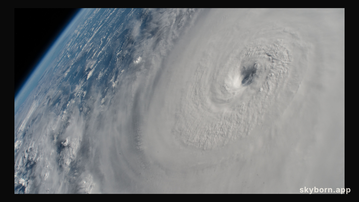 Hurricane Lane, with its distinct eye, was pictured as a category 4 storm as the International Space Station orbited
