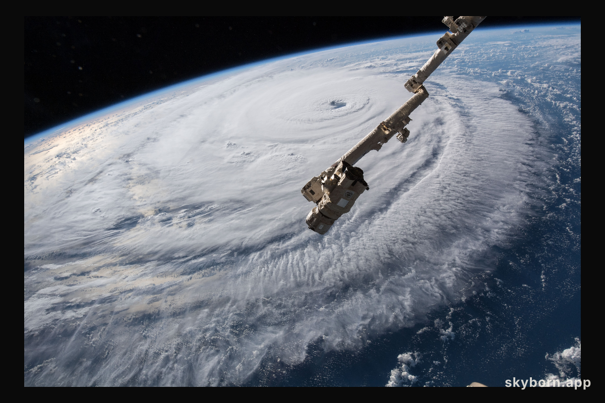 Cameras outside the International Space Station captured a stark and sobering view of Hurricane Florence the morning