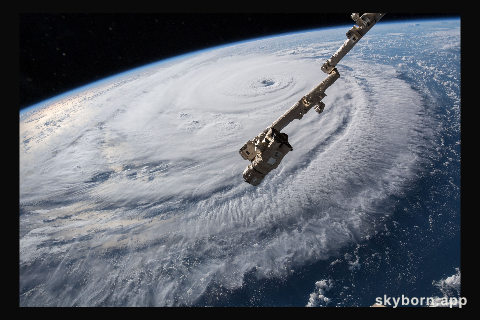 Cameras outside the International Space Station captured a stark and sobering view of Hurricane Florence the morning