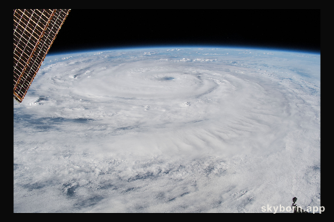 Cameras outside the International Space Station captured a stark and sobering view of Hurricane Florence the morning