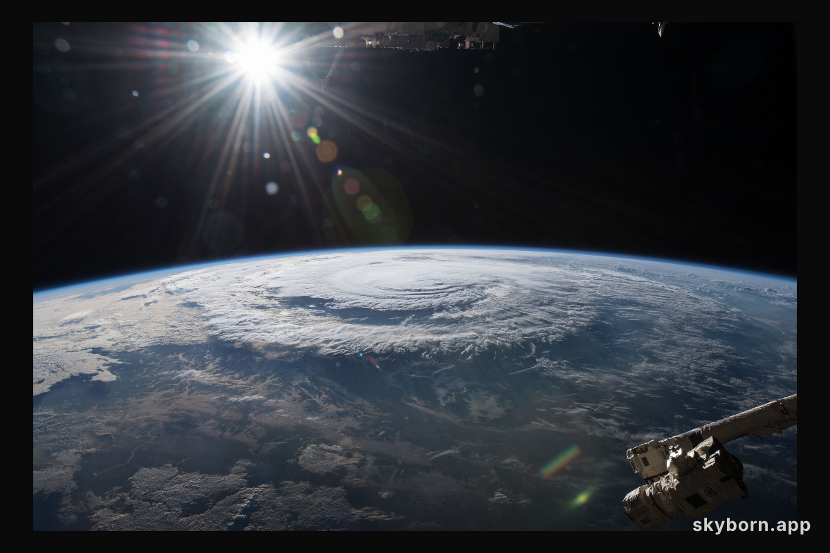 Hurricane Florence is pictured from the International Space Station as a category 1 storm as it was making landfall
