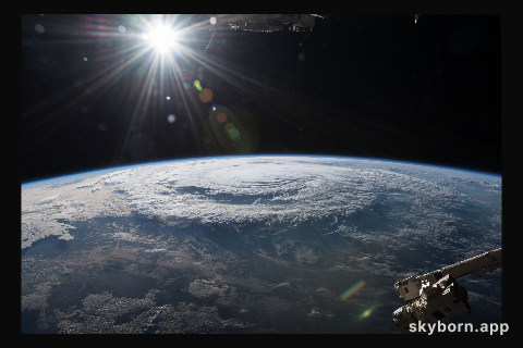 Hurricane Florence is pictured from the International Space Station as a category 1 storm as it was making landfall