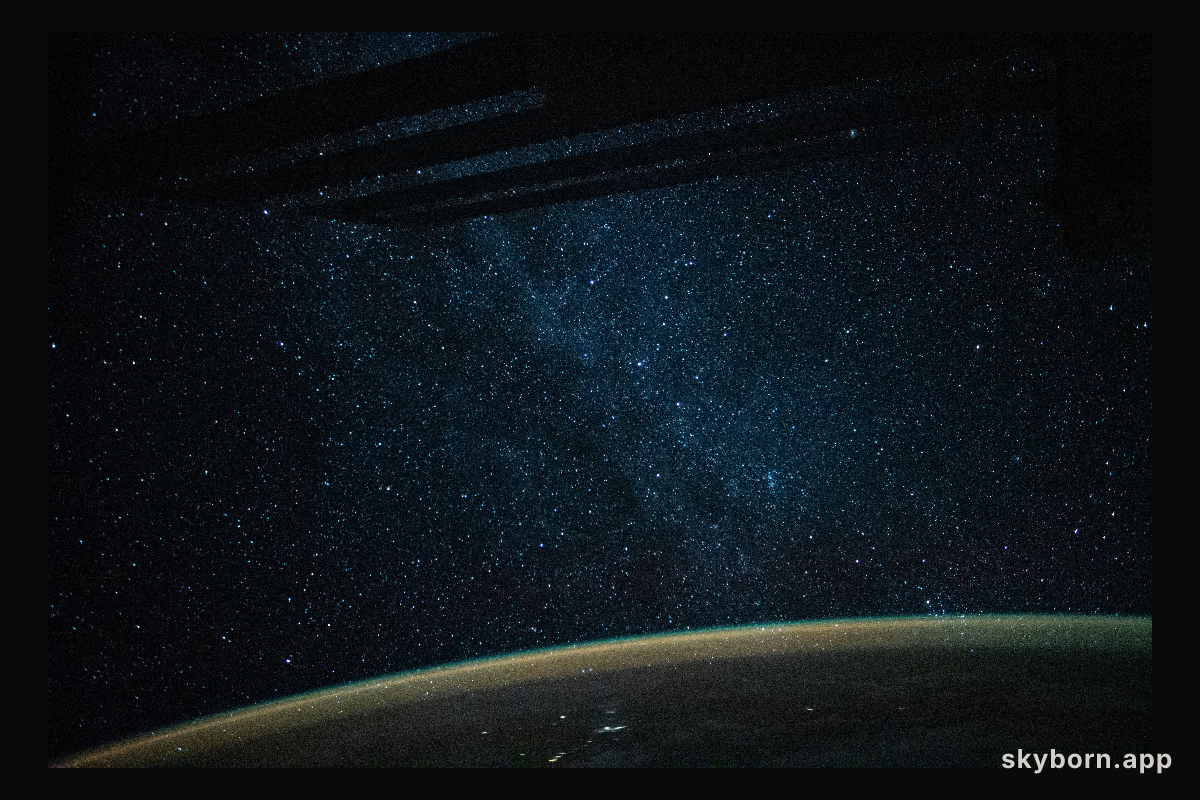 The Milky Way lights up an orbital night pass as the International Space Station orbited 257 miles above the Coral Sea