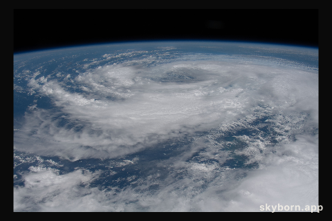 Tropical Storm Cristobal is pictured from the International Space Station as it was nearing southeastern Louisiana