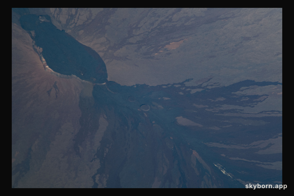 Mauna Loa, the world's largest active volcano, was pictured on the island of Hawaii as the International Space Station
