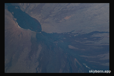 Mauna Loa, the world's largest active volcano, was pictured on the island of Hawaii as the International Space Station