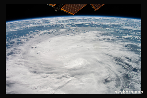 Tropical storm Hanna is pictured in the Gulf of Mexico from the International Space Station