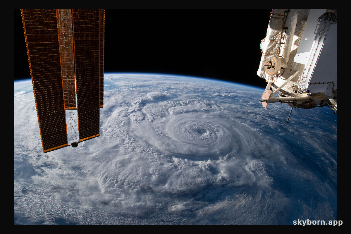 Hurricane Genevieve is pictured off the Pacific coast of Mexico from the International Space Station