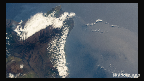 Mauna Loa, the world's largest active volcano, on the island of Hawaii is pictured from the International Space Station