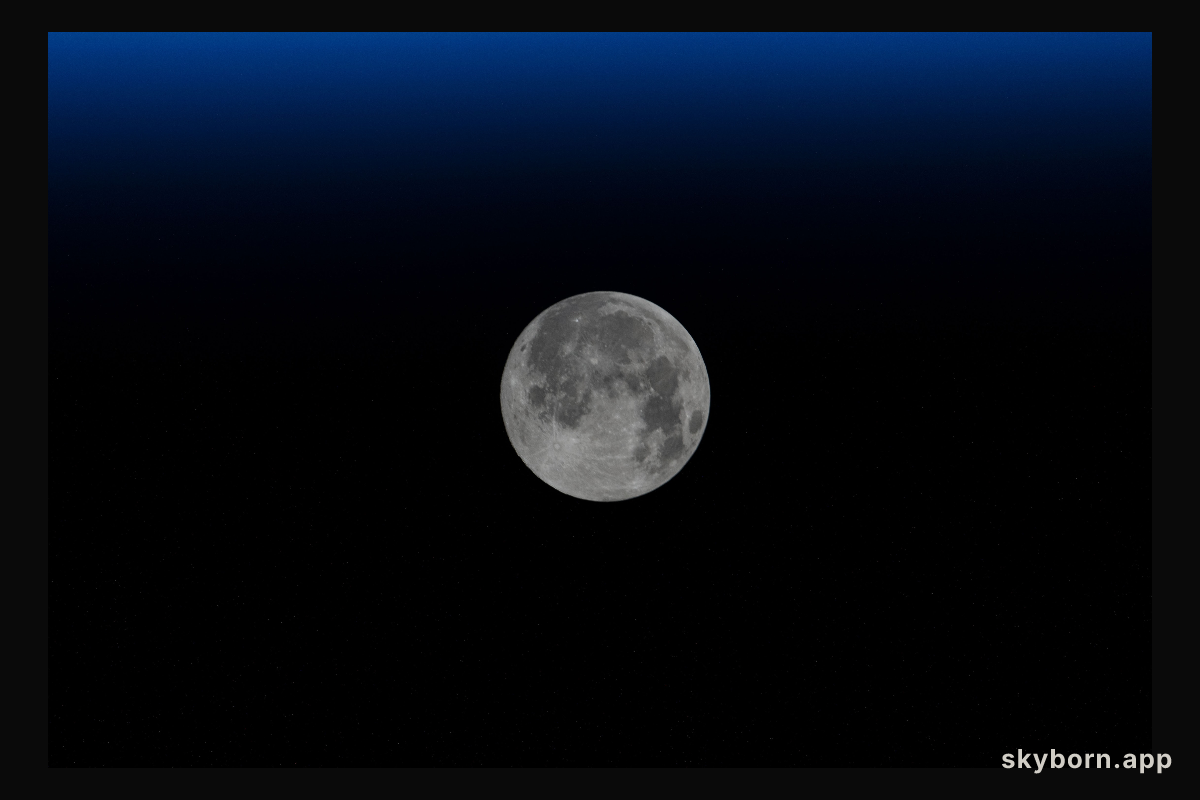The waxing gibbous Moon, the phase before it becomes a Full Moon, is pictured from the International Space Station