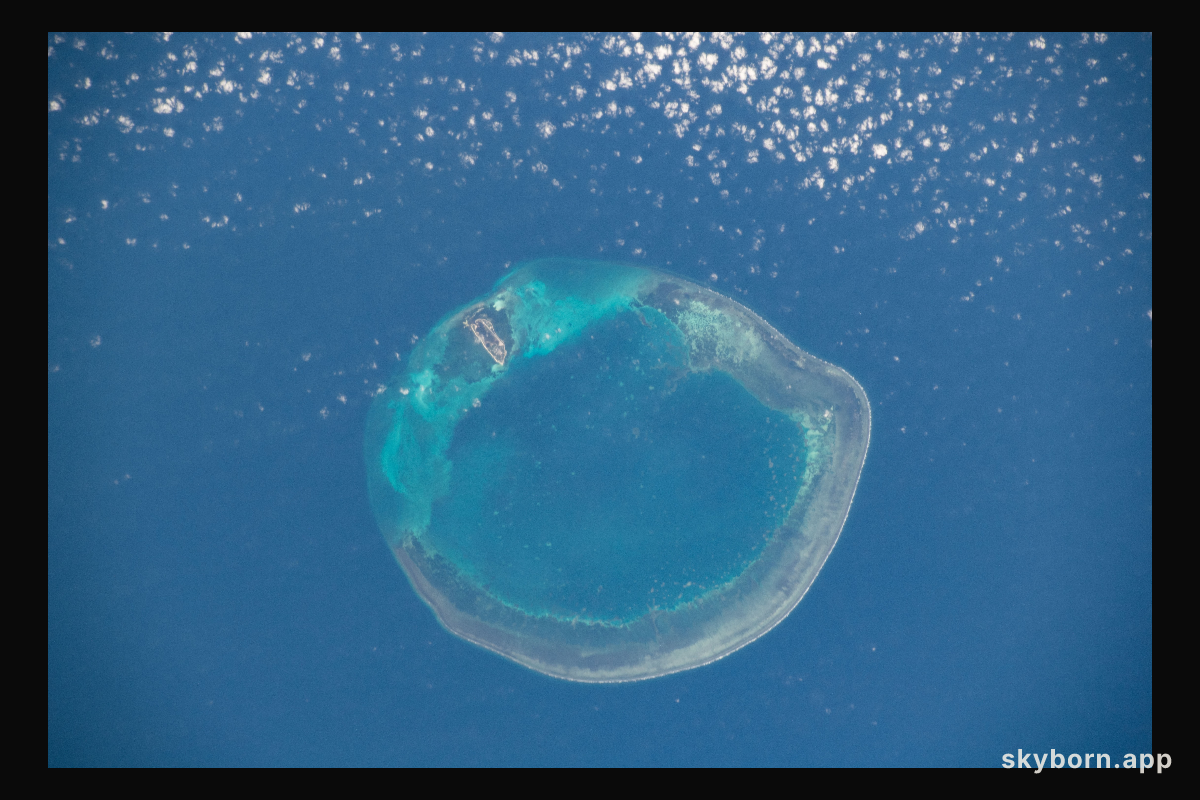 The Republic of China's Dongsha Atoll National Park is pictured from the International Space Station as it orbited 261