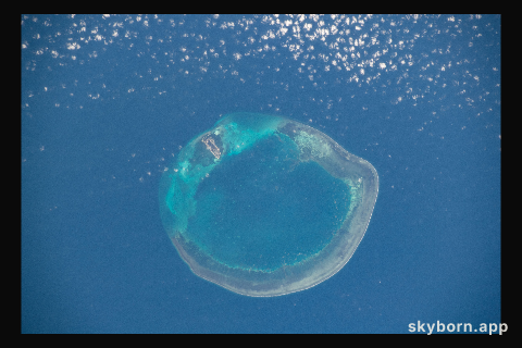 The Republic of China's Dongsha Atoll National Park is pictured from the International Space Station as it orbited 261