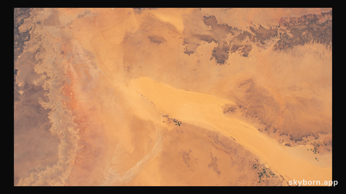 The International Space Station was flying 261 miles above the Sahara Desert when this photograph was taken