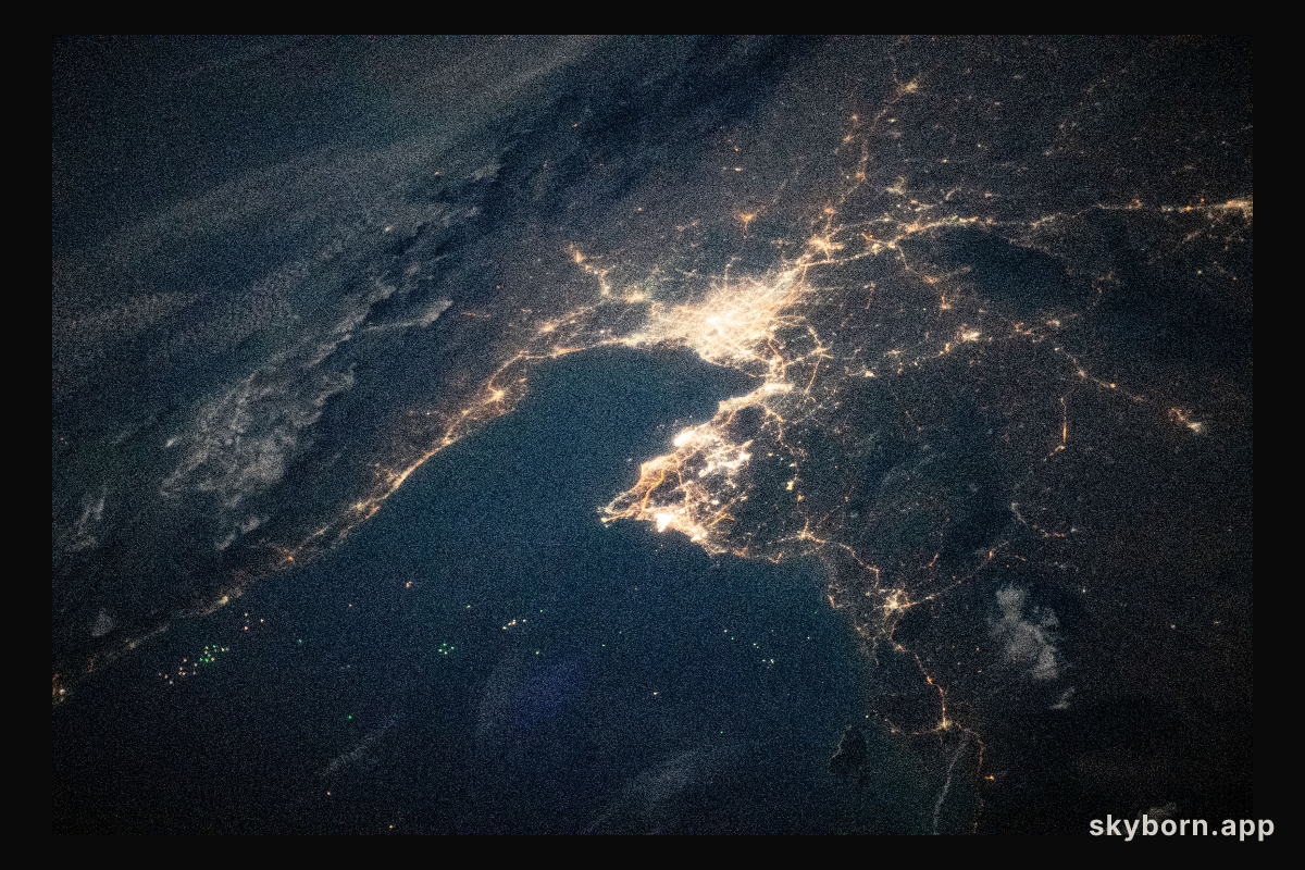 The night lights of Bangkok, the capital of Thailand, on the Gulf of Thailand, are pictured from the International