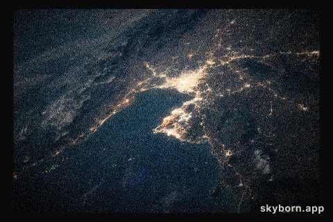 The night lights of Bangkok, the capital of Thailand, on the Gulf of Thailand, are pictured from the International