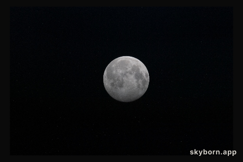 A Full Moon is pictured above the Earth's horizon as the International Space Station orbited 264 miles over Russia