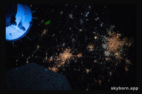 The night lights of Beijing and Tianjin in China are pictured from the International Space Station as it orbited 264