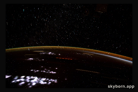 This long exposure photograph, taken from the International Space Station as it orbited 262 miles above the Democratic