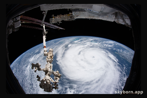 Hurricane Ida is pictured as a category 2 storm from the International Space Station as it orbited 264 miles