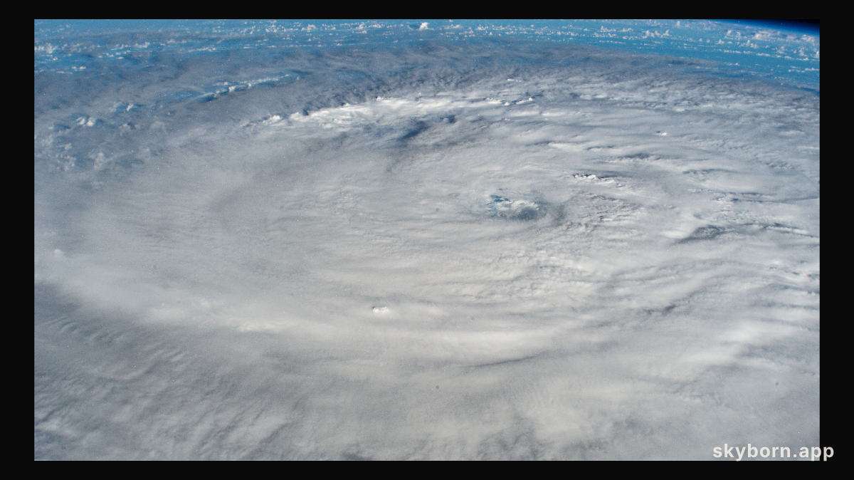 Hurricane Larry is pictured churning in the Atlantic Ocean as the International Space Station orbited 263 miles above