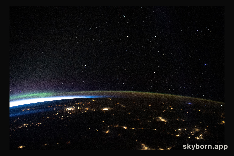 The International Space Station orbits 266 miles above the north Pacific Ocean off the coast of British Columbia
