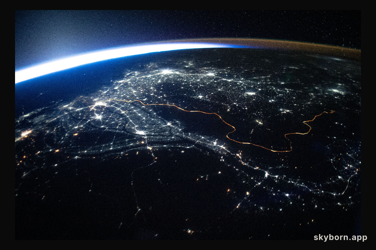 The International Space Station was orbiting 263 miles above Afghanistan when this photograph was taken of the city
