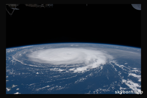 The International Space Station orbits 259 miles above Trinidad and Tobago as Hurricane Sam churned in the Atlantic
