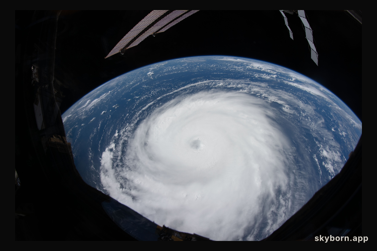The International Space Station orbits 259 miles above Hurricane Sam in the Atlantic Ocean