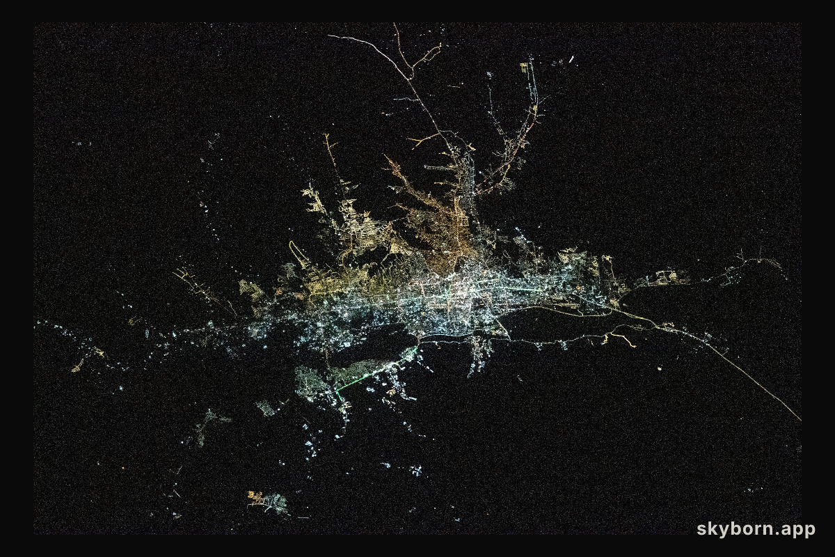 The city lights of Ulaanbaatar, the capital of Mongolia, are pictured from the International Space Station as it