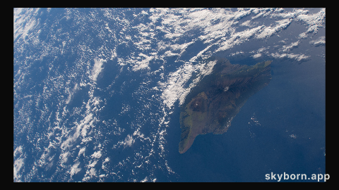 Hawaii's big island and its two major volcanoes Mauna Kea and Mauna Loa are pictured from the International Space