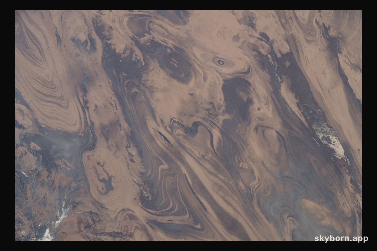 The hot and arid desert geography of Semnan Province southeast of Tehran, Iran, is pictured from the International