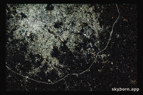 The city lights of Hyderabad, India, bordered by Nehru Outer Ring Road, are pictured from the International Space