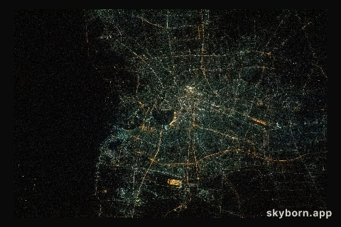 The city lights of Bangkok, the capital of Thailand, are pictured from the International Space Station as it orbited