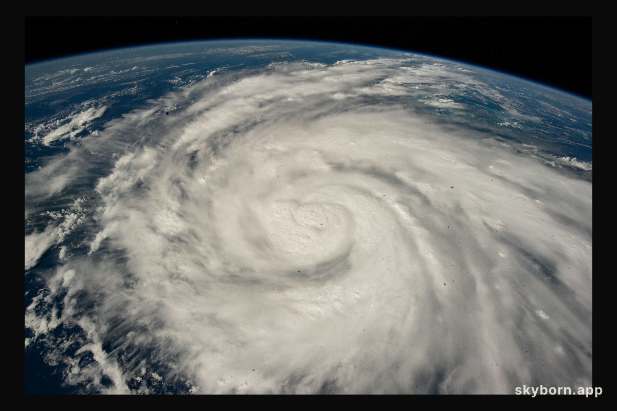 Hurricane Ian is pictured from the International Space Station as it orbited 258 miles above the Caribbean Sea east