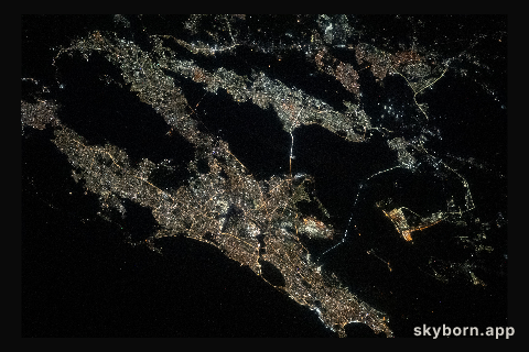 The city lights of Mumbai, India, on the coast of the Arabian Sea are pictured from the International Space Station