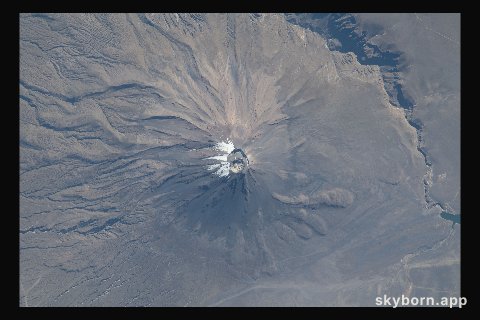 El Misti Volcano, which towers 5,822 meters (19,100 feet) high, is characterized by alternating layers of lava