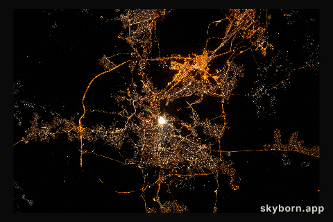The city lights of Mecca, Islam's holiest city in the desert valley of western Saudi Arabia, are pictured