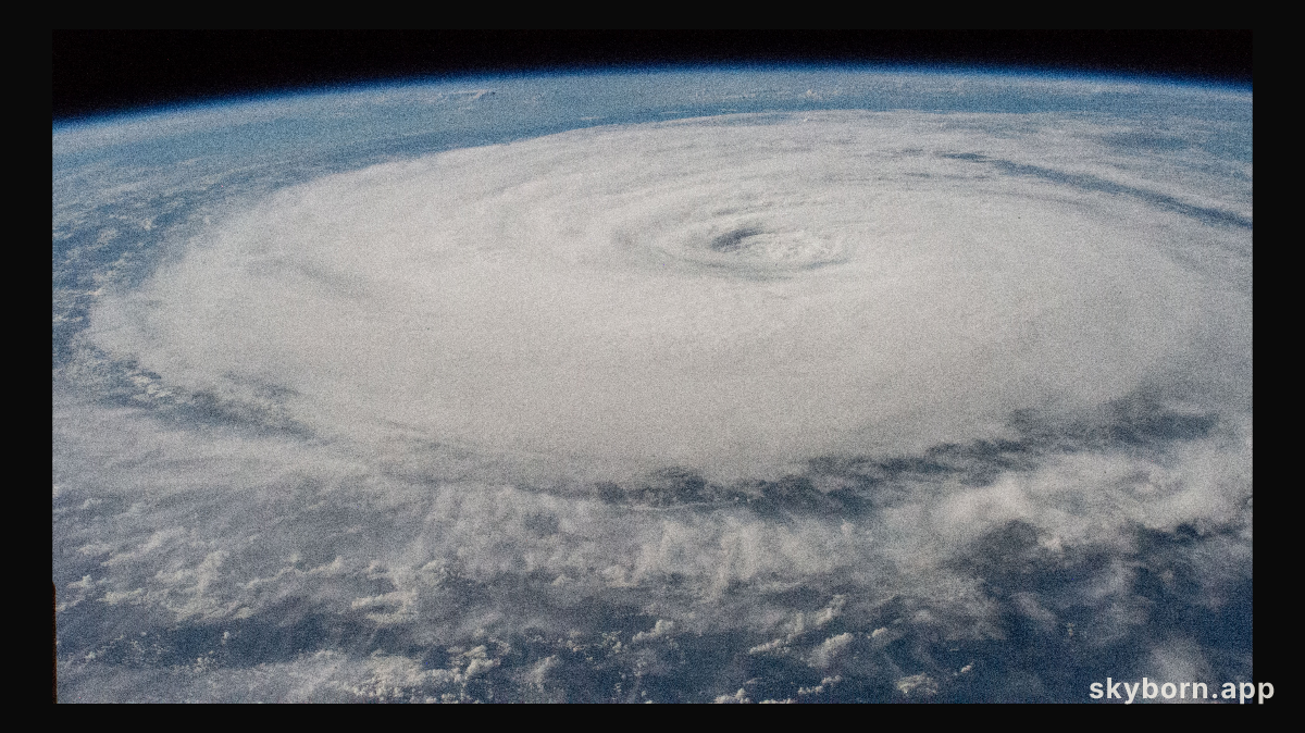 Typhoon Khanun is pictured south of Nagoya, Japan, from the International Space Station as it orbited 259 miles