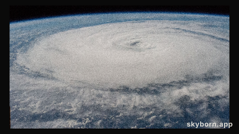 Typhoon Khanun is pictured south of Nagoya, Japan, from the International Space Station as it orbited 259 miles