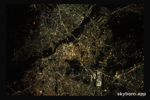 The city lights of Delhi, India, the second most populated city in the world estimated to be 32.9 million, are pictured