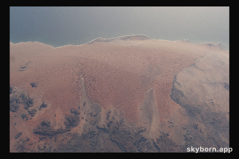 The Namib Desert on the Atlantic coast of Namibia on the African continent is pictured from the International Space