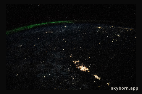 The city lights of the Denver, Colorado, area (lower right) are pictured from the International Space Station as it