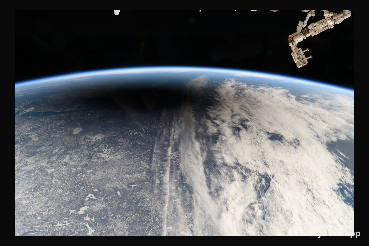 The Moon's shadow, or umbra, is pictured covering portions of the Canadian provinces of Quebec and New Brunswick