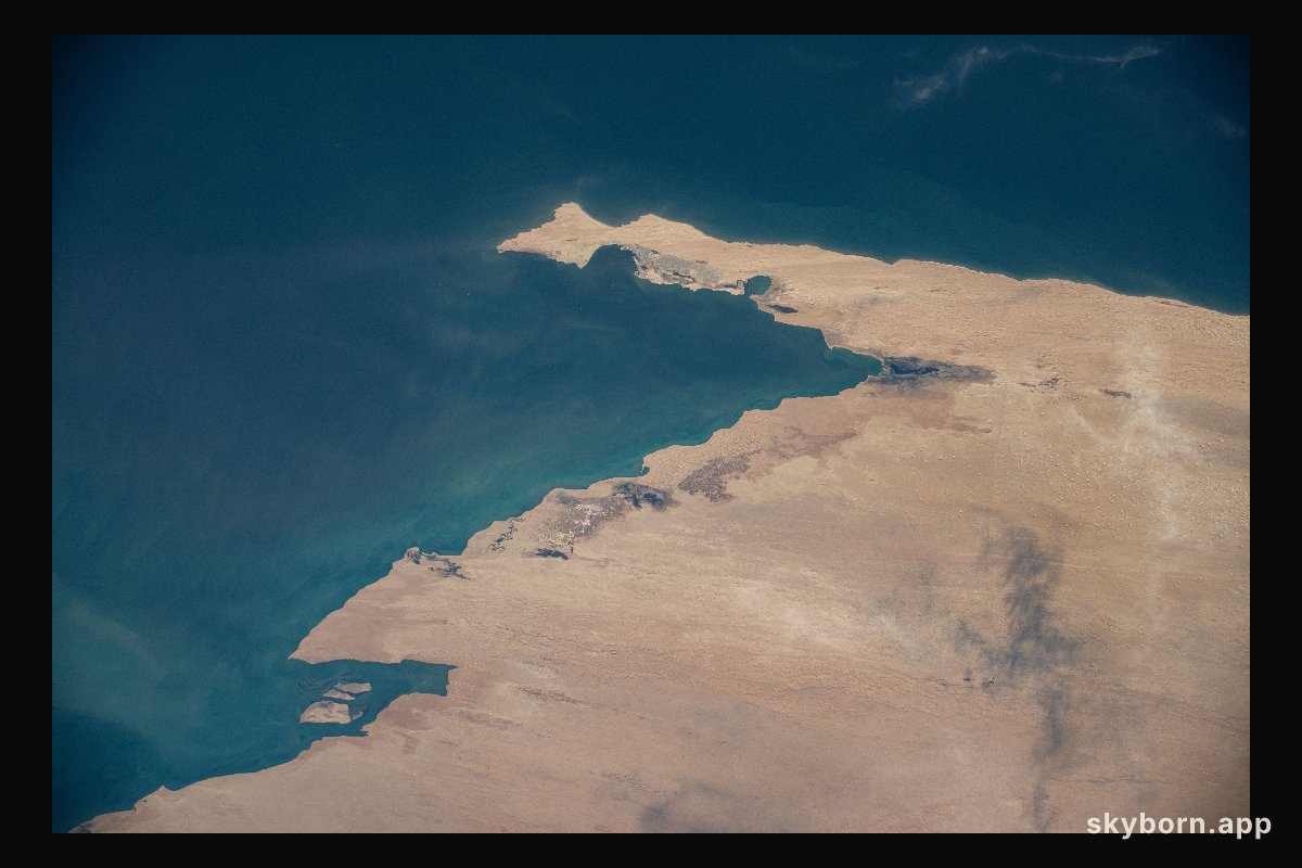 The Atlantic coastal desert region of the Sahara Desert in the African nation of Mauritania is pictured