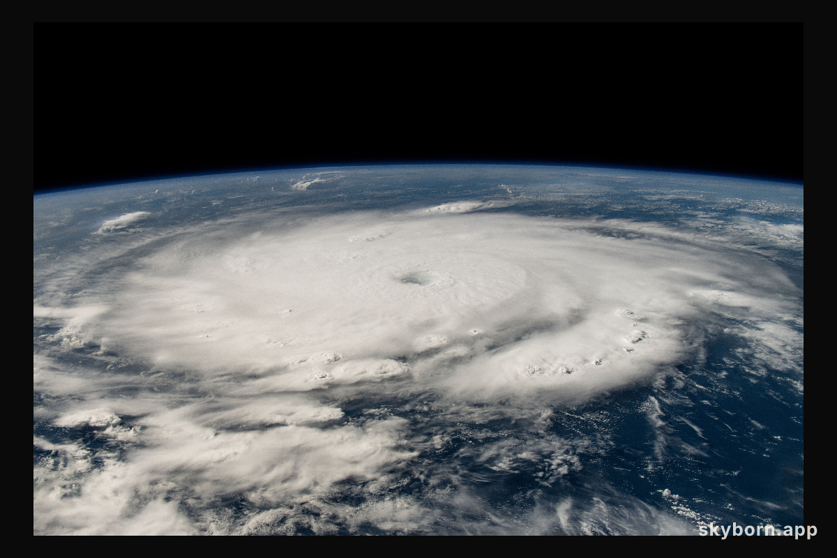 Hurricane Beryl is pictured as a Category 4 storm off the coast of Grenada in the Caribbean Sea as the International