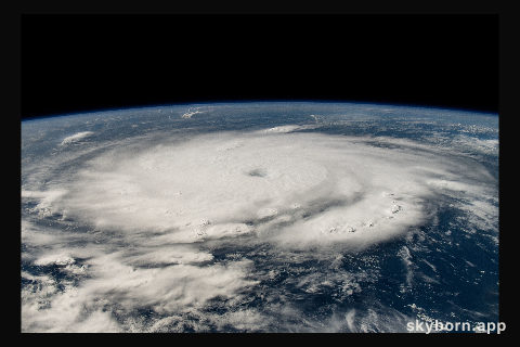 Hurricane Beryl is pictured as a Category 4 storm off the coast of Grenada in the Caribbean Sea as the International