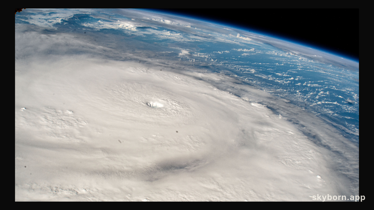 Hurricane Beryl is pictured as a Category 5 storm southwest of Barbados in the Caribbean Sea as the International Space