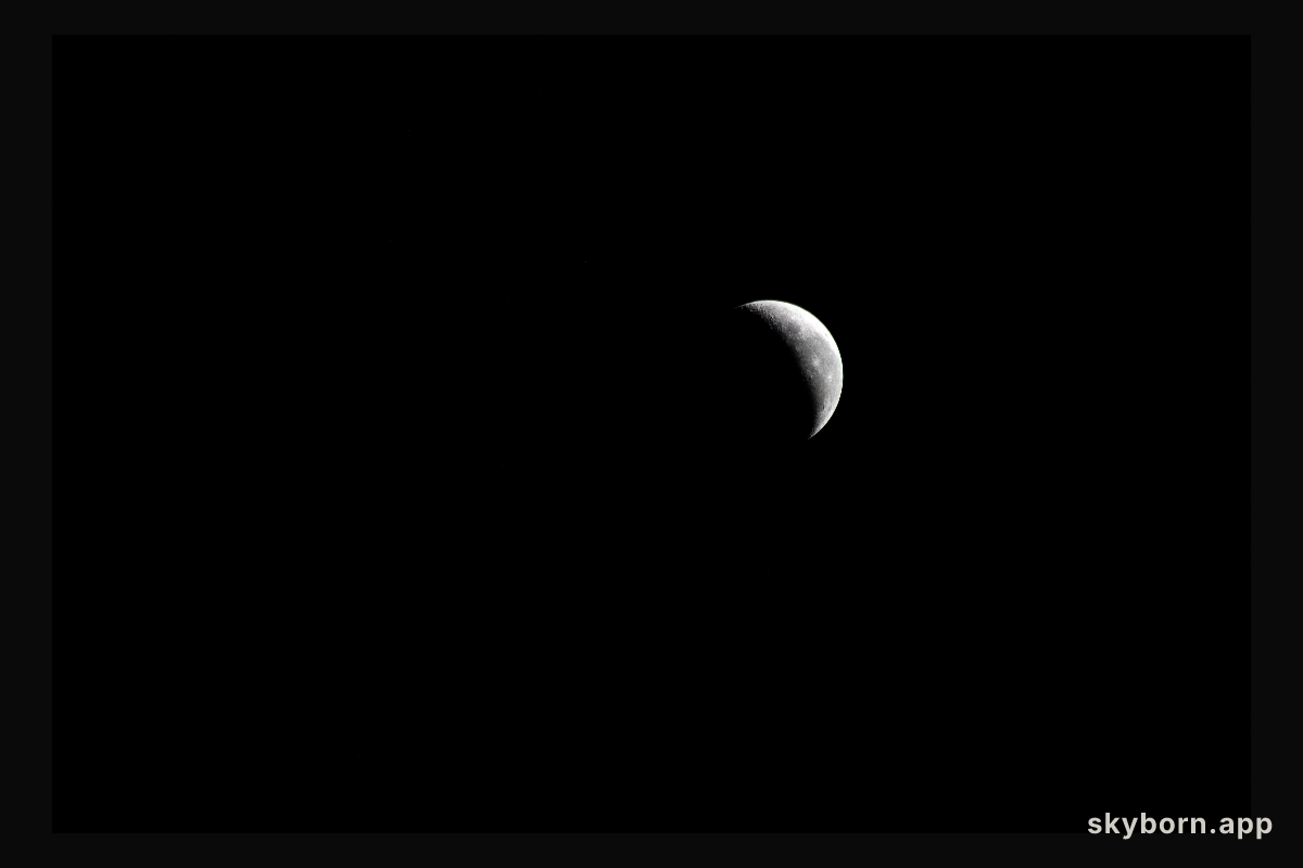 A Waning Crescent Moon Above Italy
