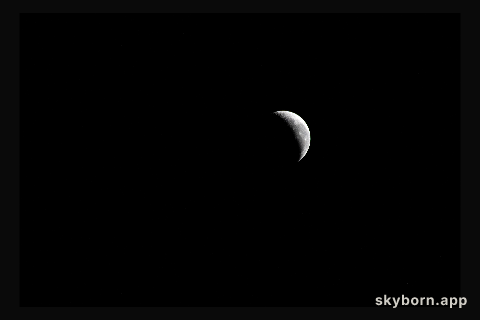 A Waning Crescent Moon Above Italy