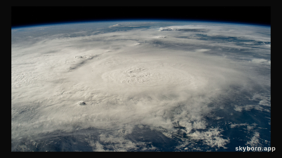 Hurricane Beryl is pictured as a Category 4 storm above the Caribbean Sea from the International Space Station as it